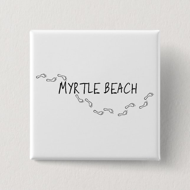 Myrtle Beach Footprints Button (Front)