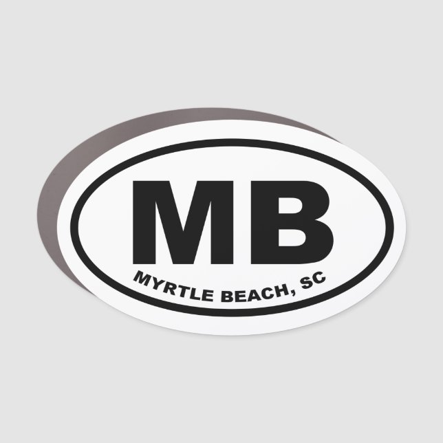 Myrtle Beach MB Oval Car Magnet (Front)