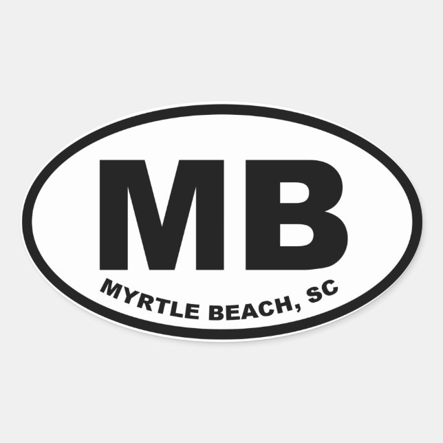 Myrtle Beach MB Oval Sticker (Front)