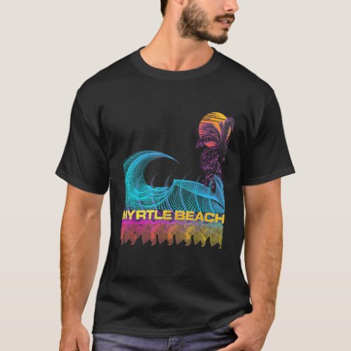 Myrtle Beach  Retro 80s Style Vintage Vaporwave Su T_Shirt