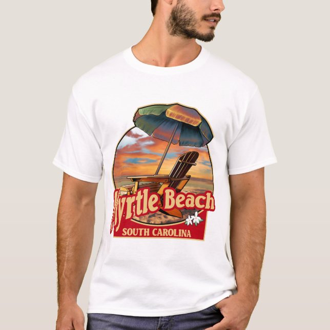 Myrtle Beach SC Beach Scene Design T-Shirt (Front)