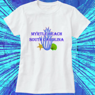 Myrtle Beach SC Coral Starfish and Scallop Shell T T-Shirt
