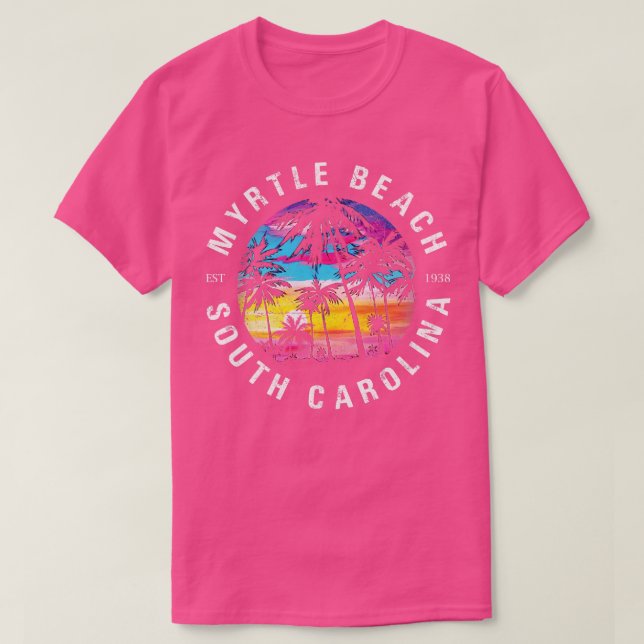 Myrtle Beach SC Palm Tree T-Shirt (Design Front)