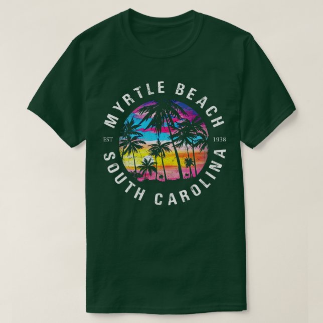 Myrtle Beach SC Palm Tree T-Shirt (Design Front)