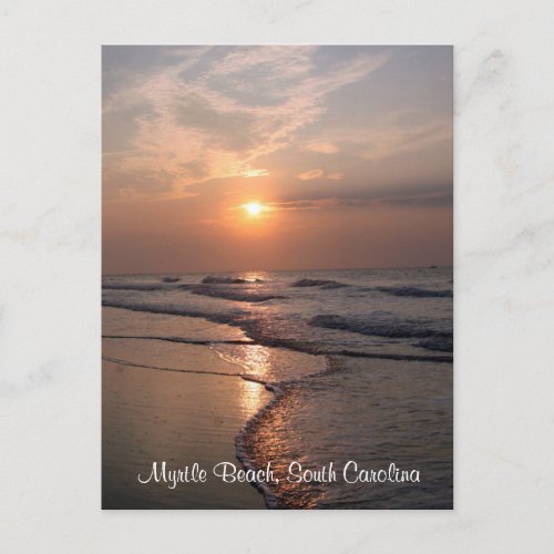 Myrtle Beach SC Sunrise Over Ocean Post Card