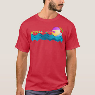 Myrtle Beach SC Waves with Beach Ball T-Shirt