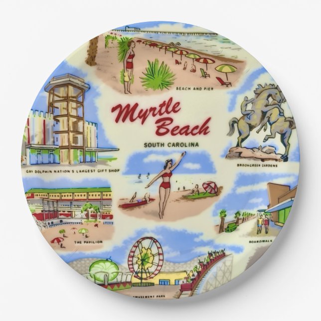 Myrtle Beach Sites  Paper Plates (Front)