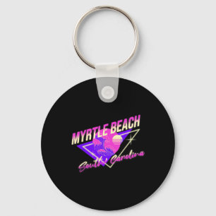 Myrtle Beach South Carolina 80s Retro Sc Vacation  Keychain