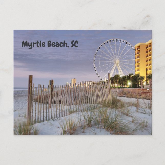 Myrtle Beach, South Carolina Beach in the Evening Postcard (Front)