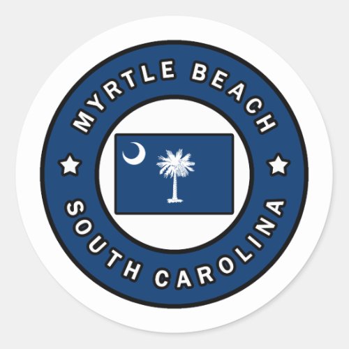 Myrtle Beach South Carolina Classic Round Sticker