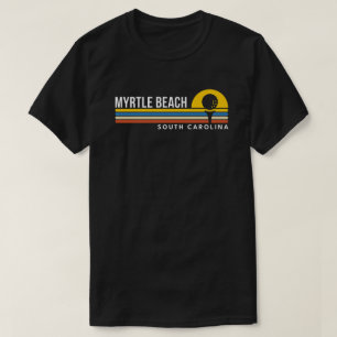 Myrtle Beach South Carolina Golf Gift Retro Sunset T-Shirt