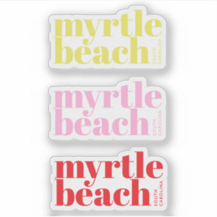 Myrtle Beach South Carolina modern pink yellow Sticker