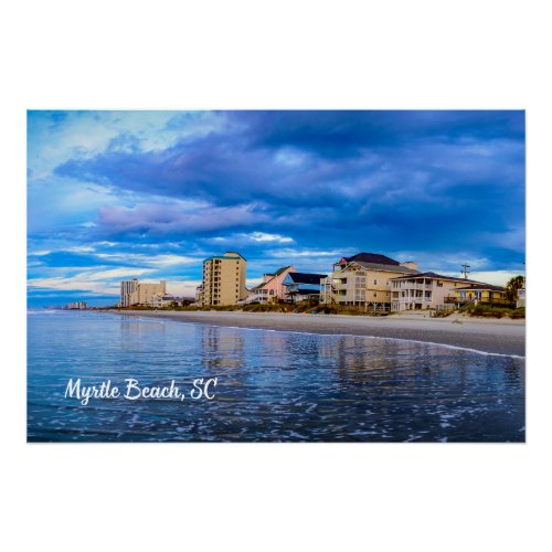 Myrtle Beach South Carolina Ocean Beach View  Poster