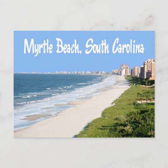 Postcard Beach Scene Surf SC A Day at Myrtle Beach South Carolina Swimming