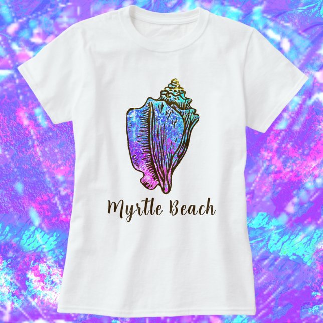 Myrtle Beach South Carolina Pretty Conch Sea Shell T-Shirt (Creator Uploaded)