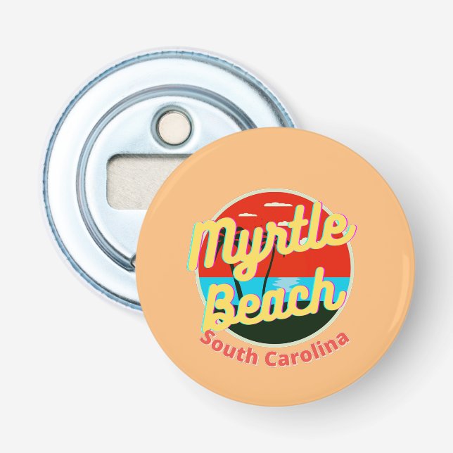 Myrtle Beach South Carolina Retro Sunset  Bottle Opener (Front)