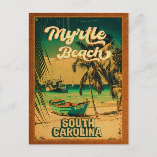Myrtle Beach South Carolina Retro Sunset Souvenir Postcard