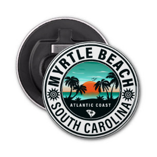 Myrtle Beach South Carolina Retro Sunset Souvenirs Bottle Opener