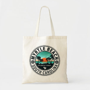 Myrtle Beach South Carolina Retro Sunset Souvenirs Tote Bag