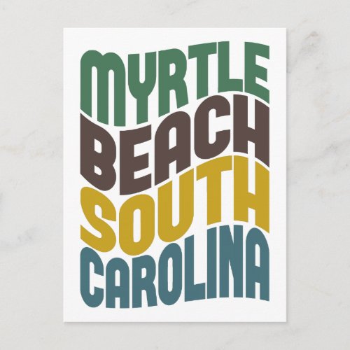 Myrtle Beach South Carolina Retro Wave Postcard