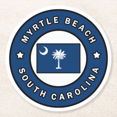 Myrtle Beach South Carolina Round Paper Coaster