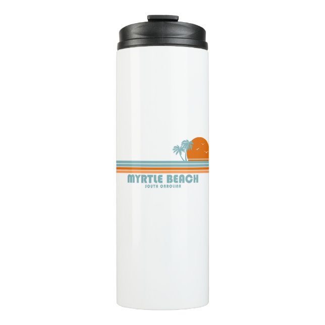 Myrtle Beach South Carolina Sun Palm Trees Thermal Tumbler (Front)