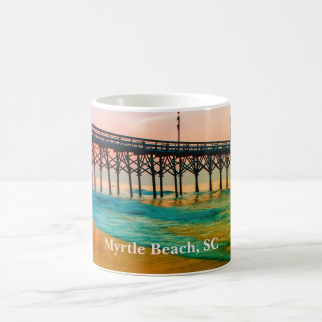 Myrtle Beach, South Carolina Sunset at the Pier Coffee Mug (Center)