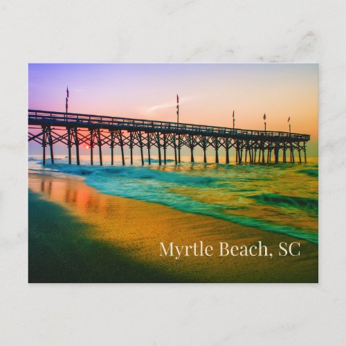 Myrtle Beach South Carolina Sunset at the Pier Postcard