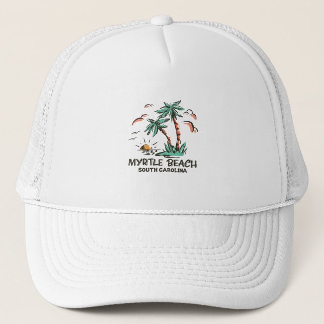 Myrtle Beach - South Carolina - Sunset Trucker Hat (Front)