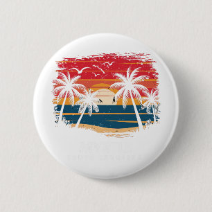 Myrtle Beach South Carolina Surfboarder Palm Tree Button