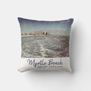 Myrtle Beach South Carolina Vintage Throw Pillow