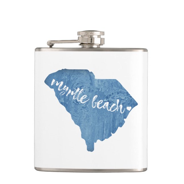 Myrtle Beach South Carolina Wood Grain Flask (Front)