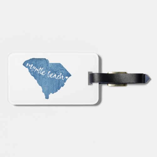 Myrtle Beach South Carolina Wood Grain Luggage Tag