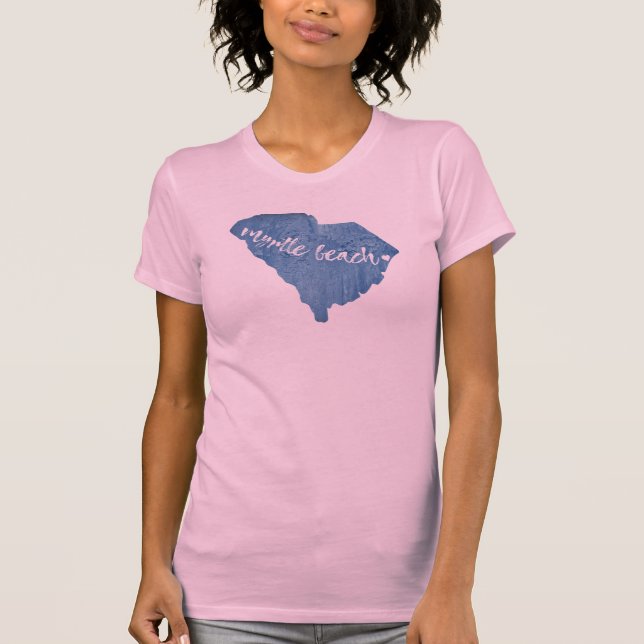 Myrtle Beach South Carolina Wood Grain T-Shirt (Front)