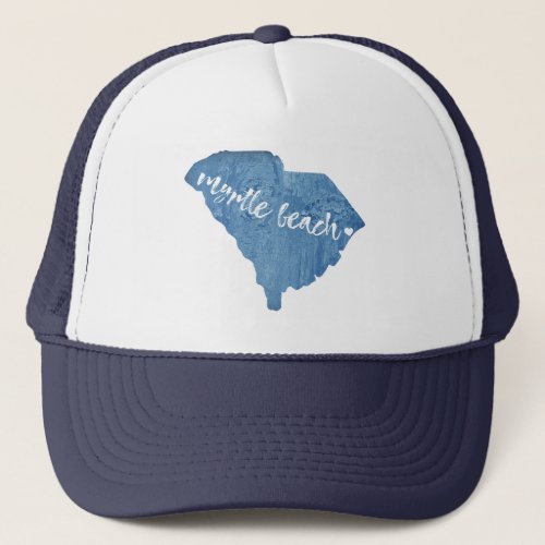 Myrtle Beach South Carolina Wood Grain Trucker Hat
