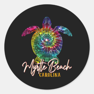 Myrtle Beach Tie Dye Sea Turtle Carolina Family Va Classic Round Sticker