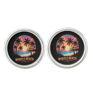 Myrtle Beach Vacation Surfer Cufflinks