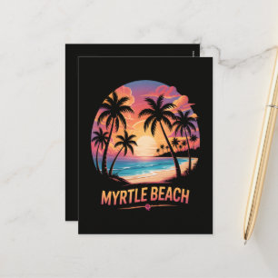 Myrtle Beach Vacation Surfer Holiday Postcard