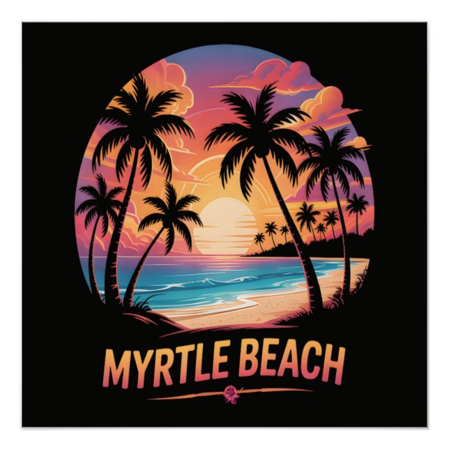Myrtle Beach Vacation Surfer  Poster (Front)