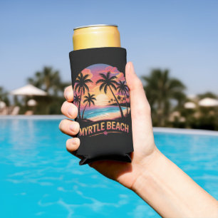 Myrtle Beach Vacation Surfer  Seltzer Can Cooler