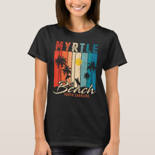 Myrtle Beach Vintage Summer Vacation Palm Trees Su T-Shirt
