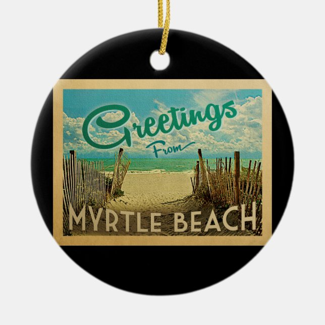 Myrtle Beach Vintage Travel Ceramic Ornament (Front)