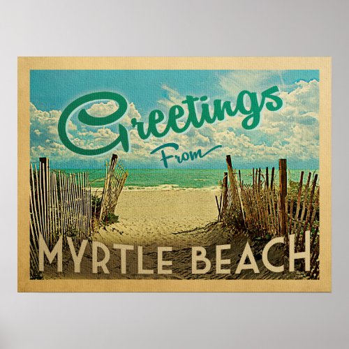 Myrtle Beach Vintage Travel Poster