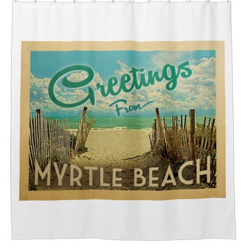 Myrtle Beach Vintage Travel Shower Curtain