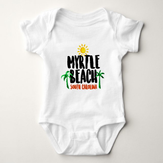 Myrtle Beach Watercolor Baby Bodysuit (Front)