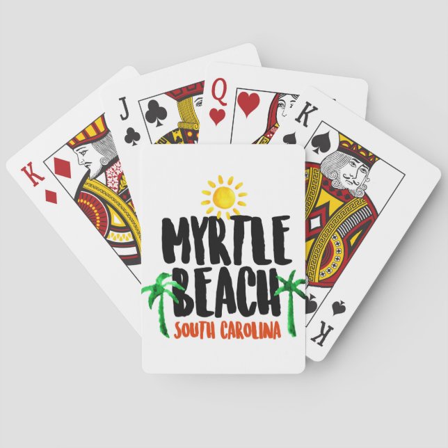 Myrtle Beach Watercolor Poker Cards (Back)