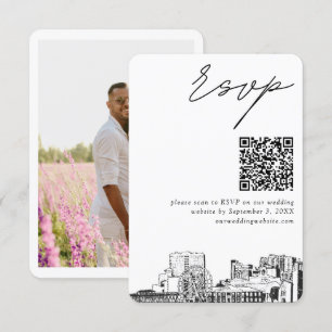 Myrtle Beach Wedding RSVP QR Code Small Enclosure Card