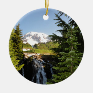 Myrtle Falls, Mount Rainier Ceramic Ornament