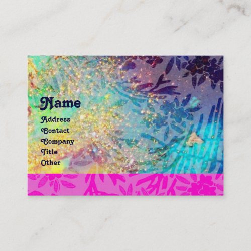 MYRTLE MONOGRAM blue turquase pink fuchsia gold Business Card