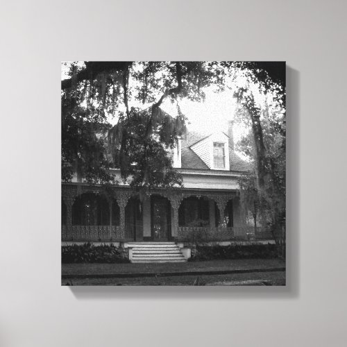 Myrtles Plantation in black and white Canvas Print